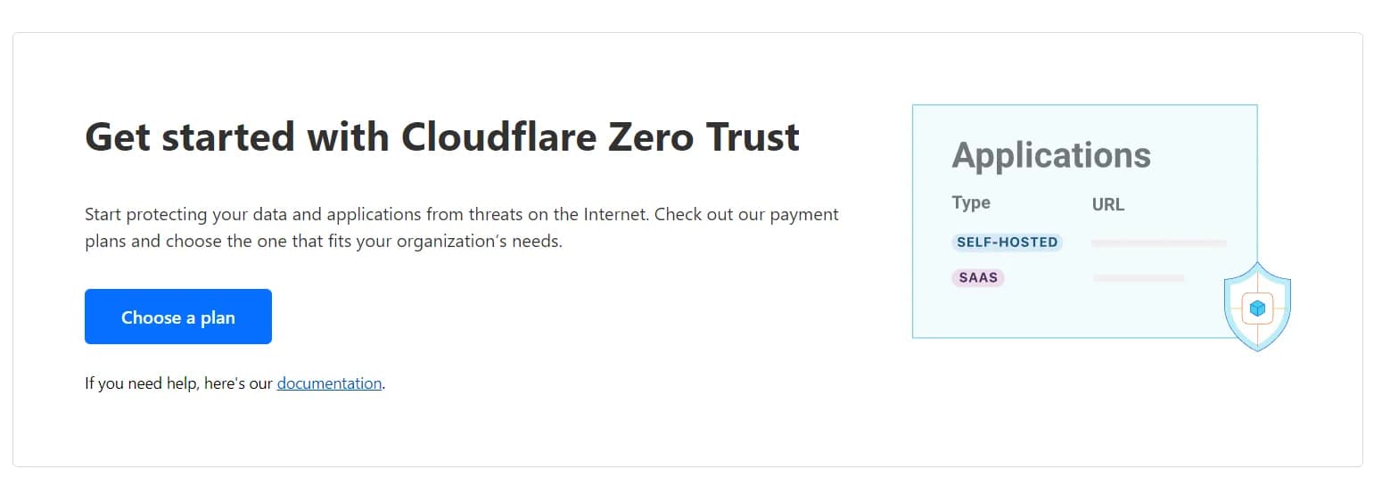 Cloudflare requesting to choose a plan