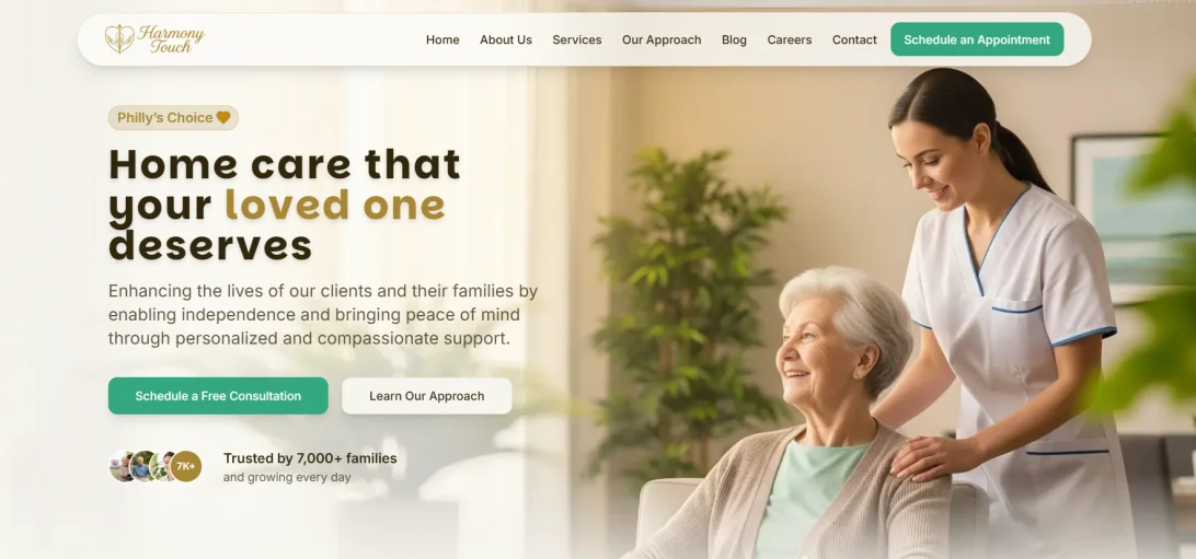 Home-care company website design