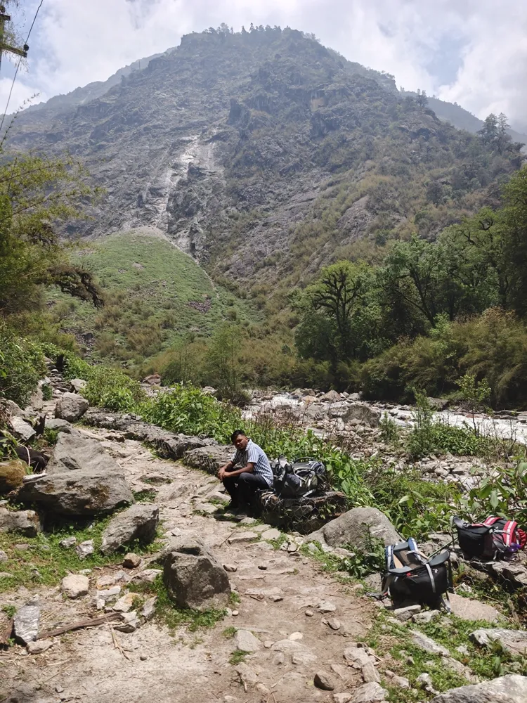 dwarfed by the ridge - langtang