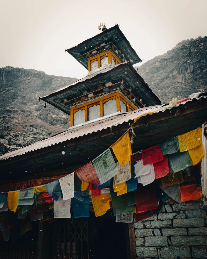 flags in the storm - panch pokhari